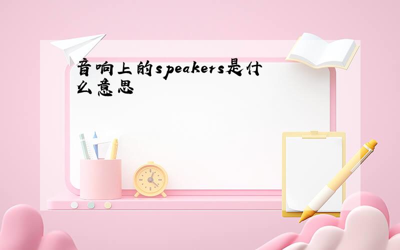 音响上的speakers是什么意思