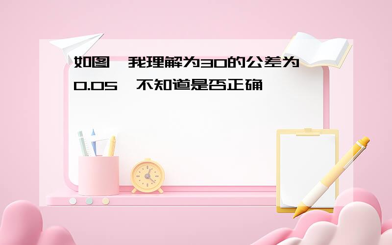 如图,我理解为30的公差为±0.05,不知道是否正确