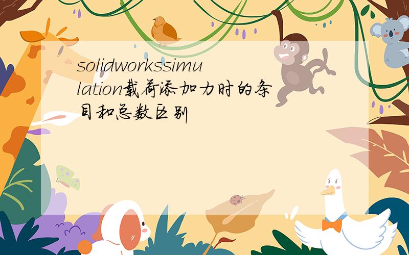 solidworkssimulation载荷添加力时的条目和总数区别