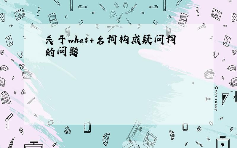 关于what+名词构成疑问词的问题