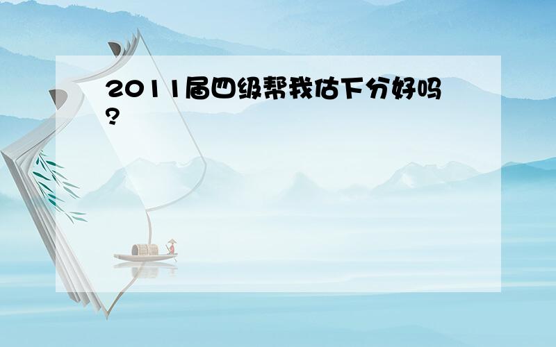 2011届四级帮我估下分好吗?