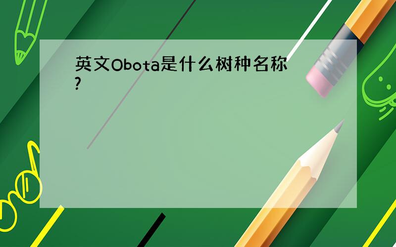 英文Obota是什么树种名称?