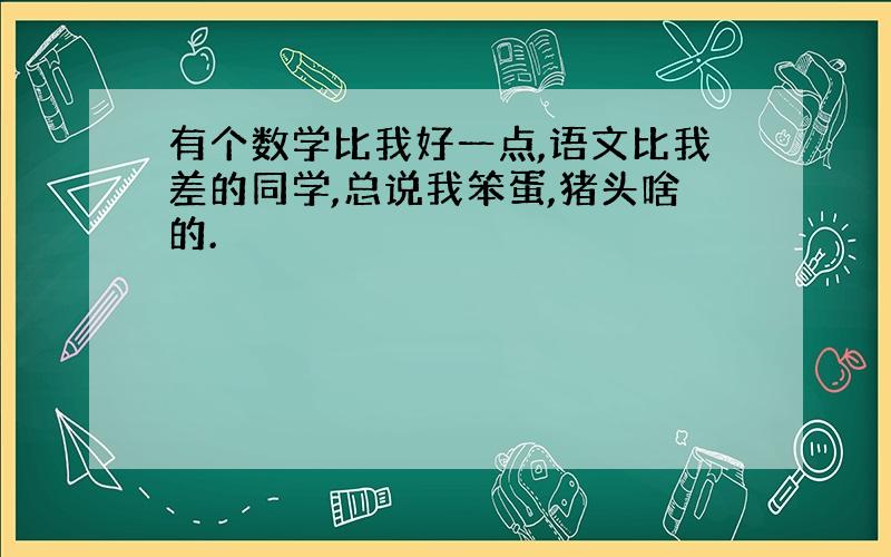 有个数学比我好一点,语文比我差的同学,总说我笨蛋,猪头啥的.