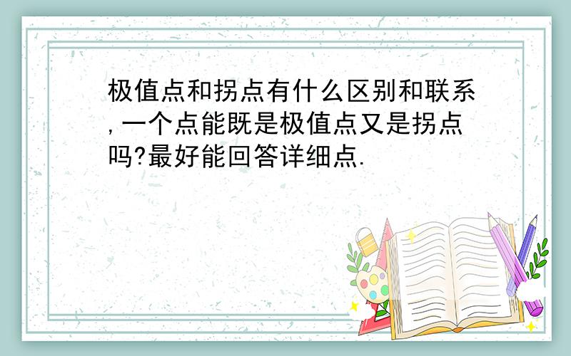 极值点和拐点有什么区别和联系,一个点能既是极值点又是拐点吗?最好能回答详细点.