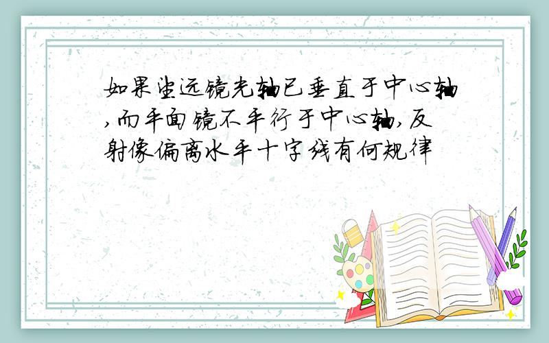 如果望远镜光轴已垂直于中心轴,而平面镜不平行于中心轴,反射像偏离水平十字线有何规律