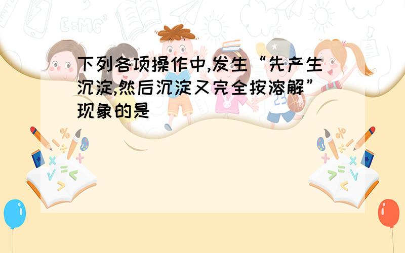 下列各项操作中,发生“先产生沉淀,然后沉淀又完全按溶解”现象的是（ ）