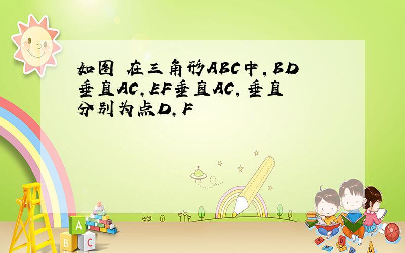 如图 在三角形ABC中,BD垂直AC,EF垂直AC,垂直分别为点D,F