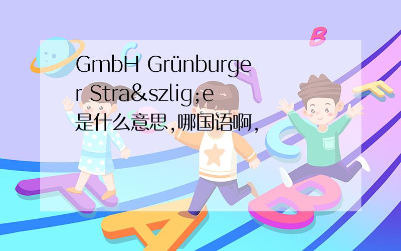 GmbH Grünburger Straße是什么意思,哪国语啊,