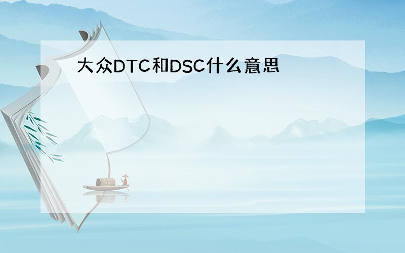 大众DTC和DSC什么意思