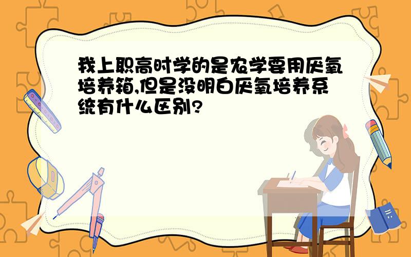 我上职高时学的是农学要用厌氧培养箱,但是没明白厌氧培养系统有什么区别?