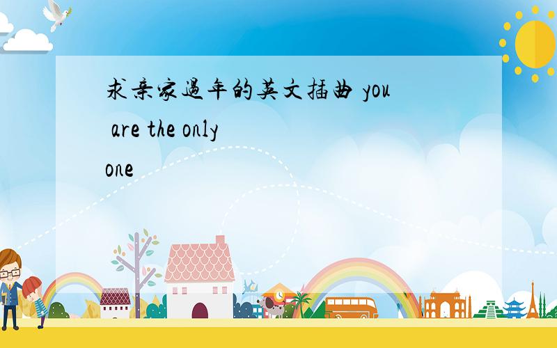 求亲家过年的英文插曲 you are the only one