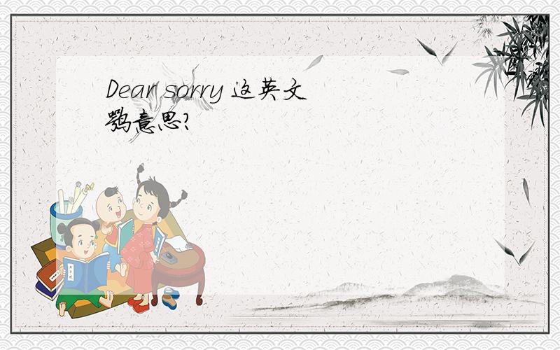 Dear sorry 这英文嘛意思?