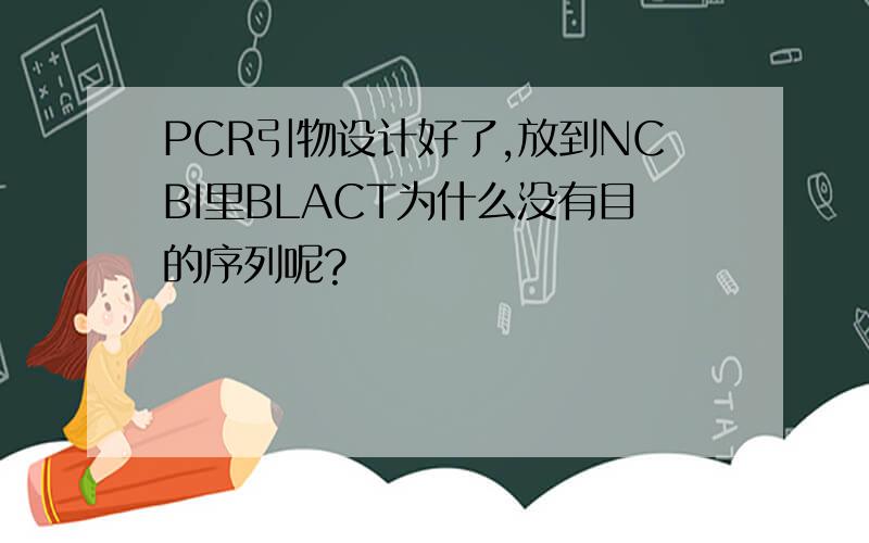 PCR引物设计好了,放到NCBI里BLACT为什么没有目的序列呢?