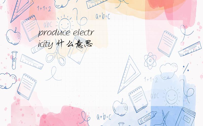 produce electricity 什么意思