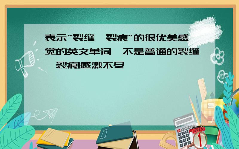 表示“裂缝,裂痕”的很优美感觉的英文单词,不是普通的裂缝,裂痕!感激不尽