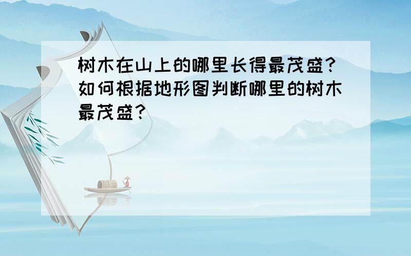 树木在山上的哪里长得最茂盛？如何根据地形图判断哪里的树木最茂盛？