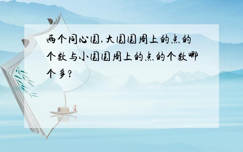 两个同心圆,大圆圆周上的点的个数与小圆圆周上的点的个数哪个多?