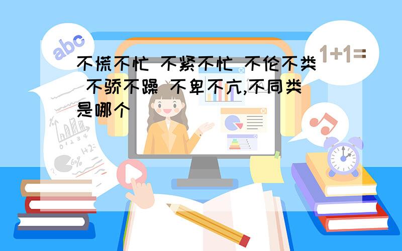 不慌不忙 不紧不忙 不伦不类 不骄不躁 不卑不亢,不同类是哪个