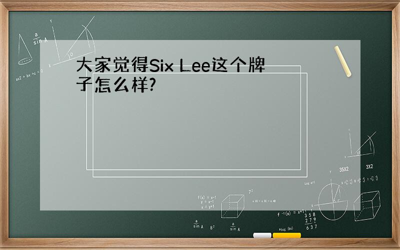 大家觉得Six Lee这个牌子怎么样?