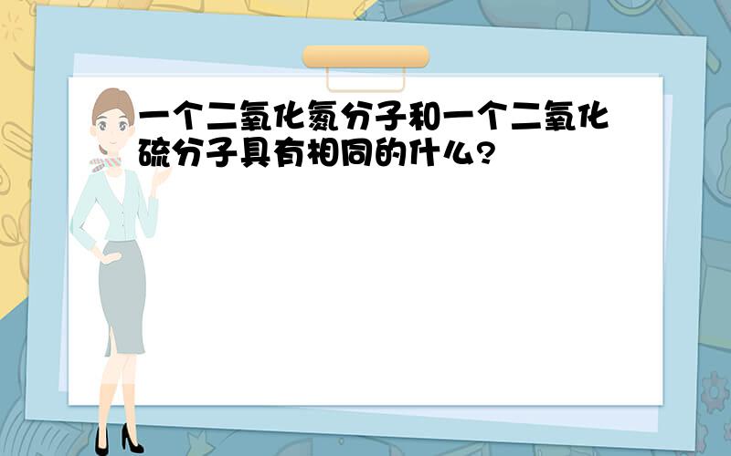 一个二氧化氮分子和一个二氧化硫分子具有相同的什么?