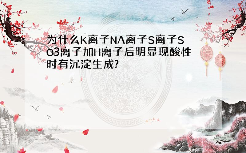 为什么K离子NA离子S离子SO3离子加H离子后明显现酸性时有沉淀生成?