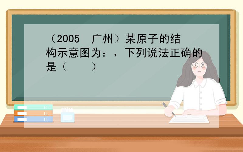 （2005•广州）某原子的结构示意图为：，下列说法正确的是（　　）