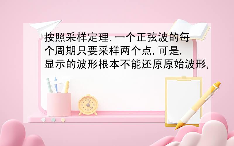 按照采样定理,一个正弦波的每个周期只要采样两个点,可是,显示的波形根本不能还原原始波形,