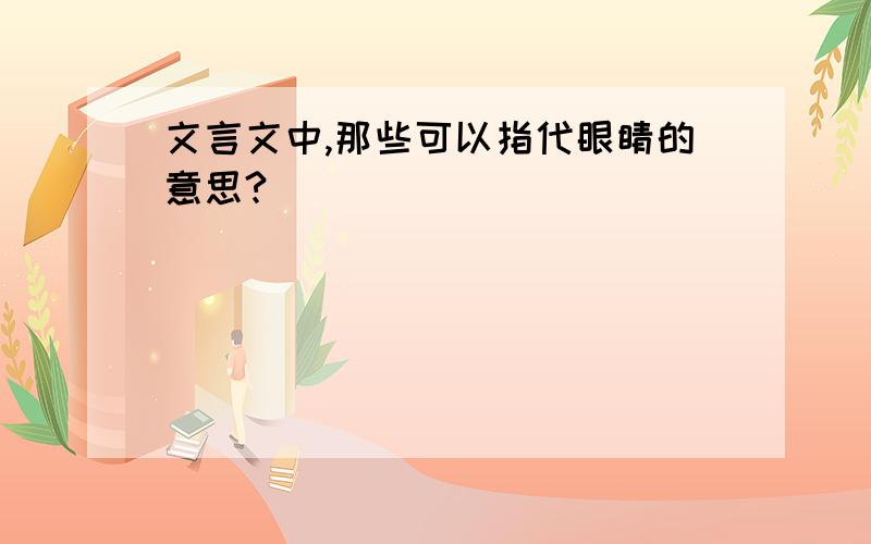 文言文中,那些可以指代眼睛的意思?