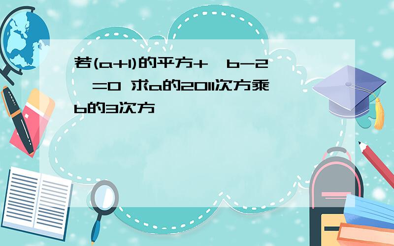 若(a+1)的平方+丨b-2丨=0 求a的2011次方乘b的3次方