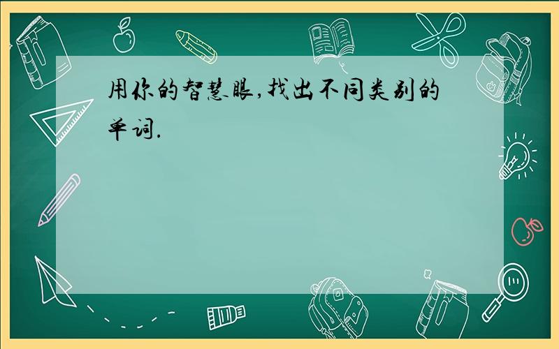 用你的智慧眼,找出不同类别的单词.