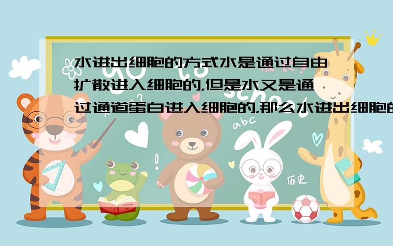 水进出细胞的方式水是通过自由扩散进入细胞的，但是水又是通过通道蛋白进入细胞的，那么水进出细胞的速率受不受载体的影响？只有