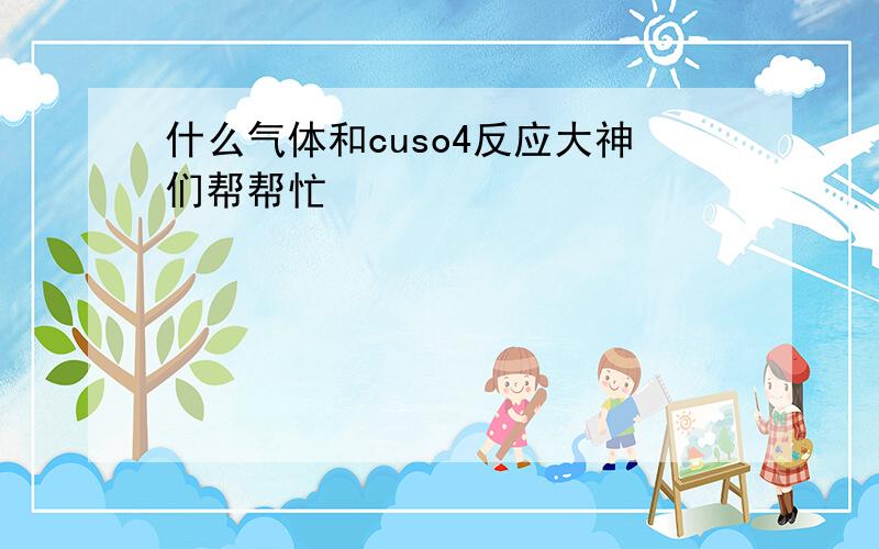 什么气体和cuso4反应大神们帮帮忙