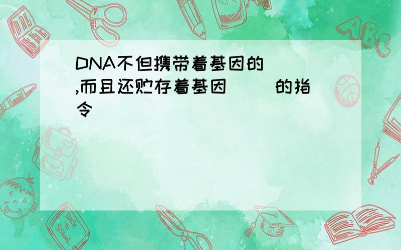 DNA不但携带着基因的（ ）,而且还贮存着基因（ ）的指令