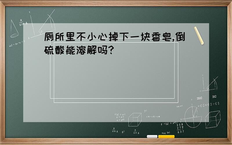 厕所里不小心掉下一块香皂,倒硫酸能溶解吗?