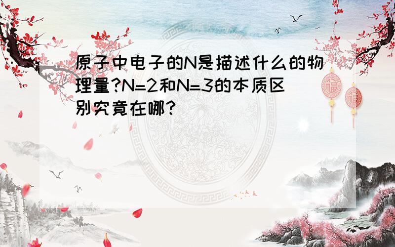 原子中电子的N是描述什么的物理量?N=2和N=3的本质区别究竟在哪?