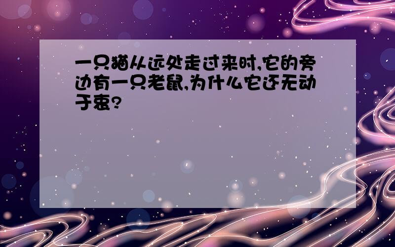 一只猫从远处走过来时,它的旁边有一只老鼠,为什么它还无动于衷?