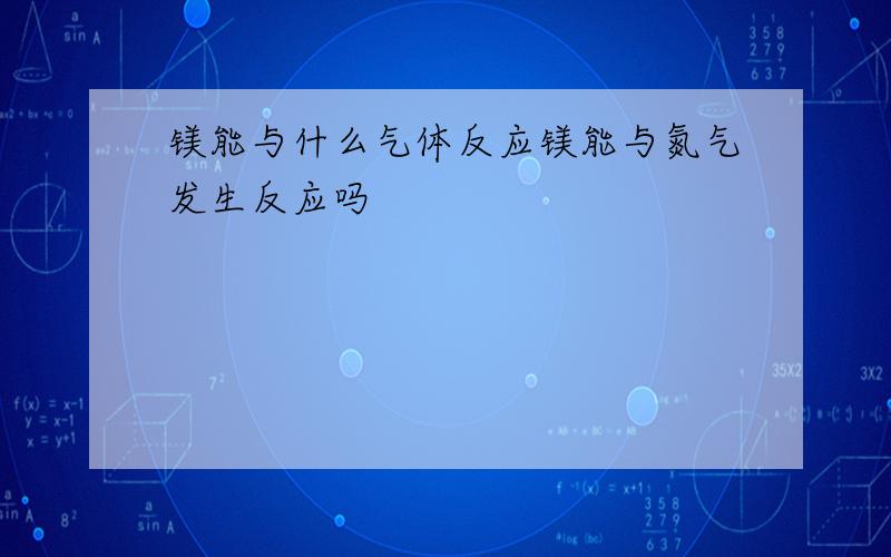 镁能与什么气体反应镁能与氮气发生反应吗