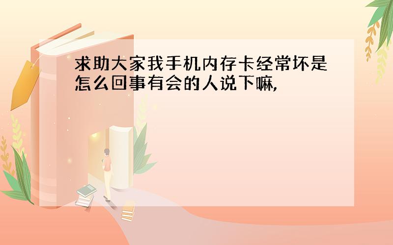 求助大家我手机内存卡经常坏是怎么回事有会的人说下嘛,