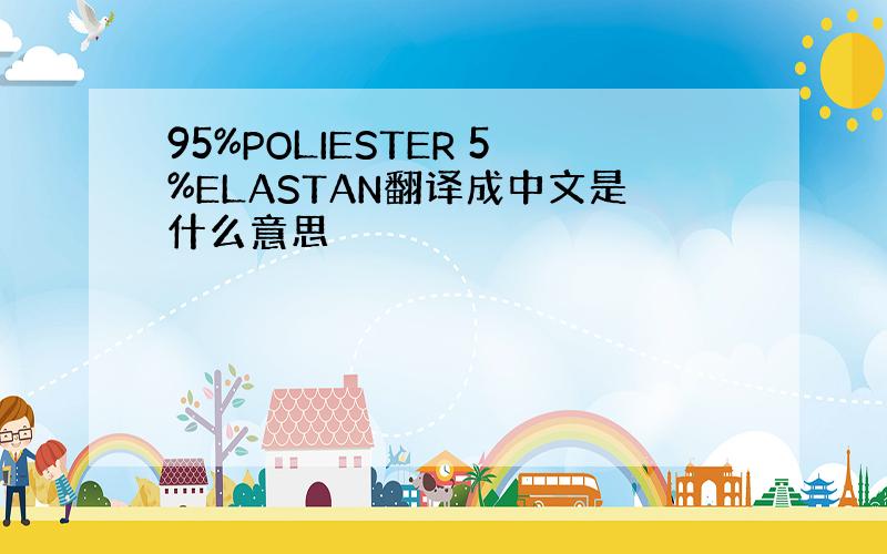 95%POLIESTER 5%ELASTAN翻译成中文是什么意思