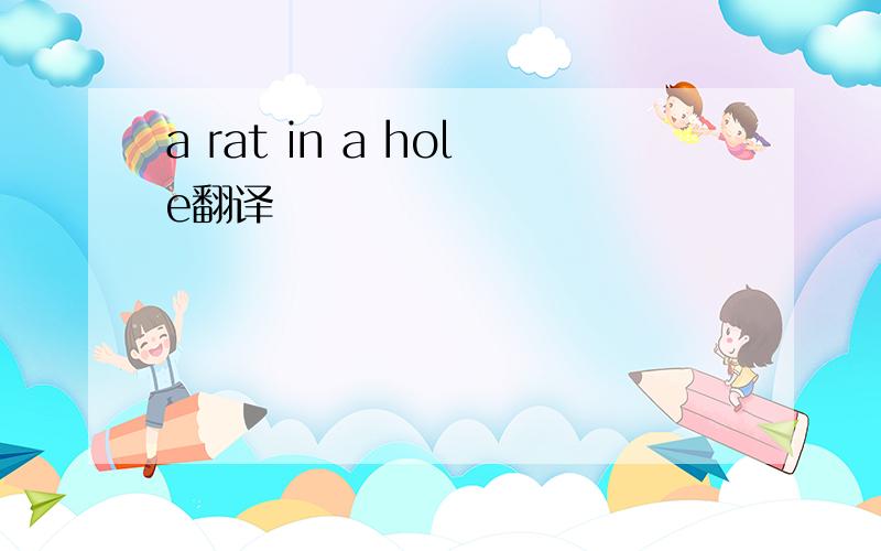 a rat in a hole翻译