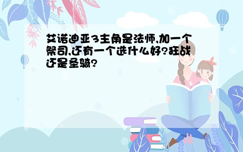 艾诺迪亚3主角是法师,加一个祭司,还有一个选什么好?狂战还是圣骑?