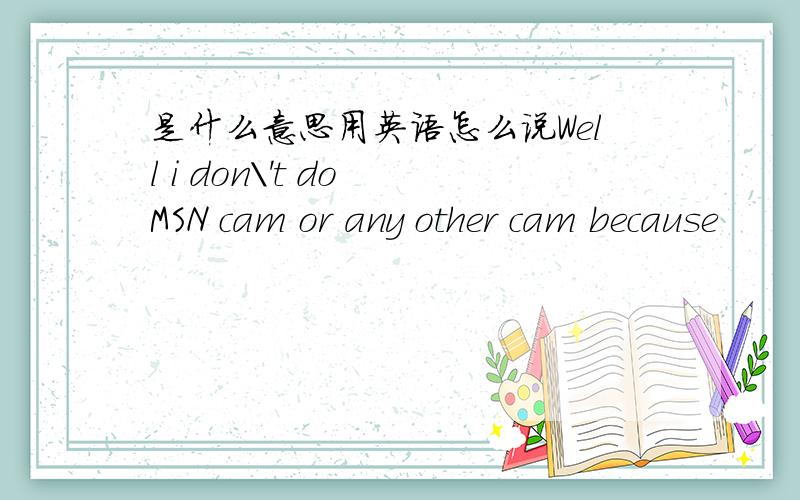 是什么意思用英语怎么说Well i don\'t do MSN cam or any other cam because