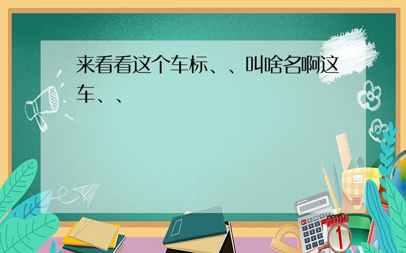 来看看这个车标、、叫啥名啊这车、、