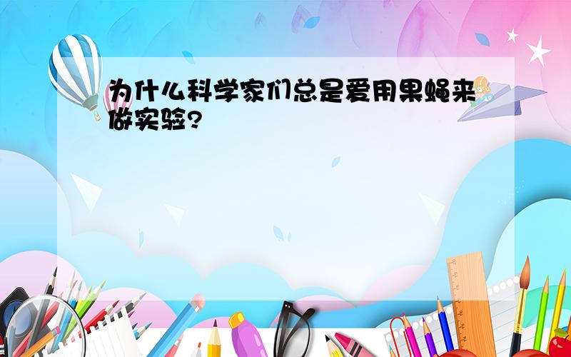 为什么科学家们总是爱用果蝇来做实验?