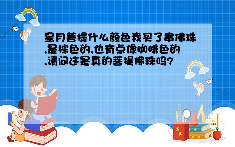 星月菩提什么颜色我买了串佛珠,是棕色的,也有点像咖啡色的,请问这是真的菩提佛珠吗?