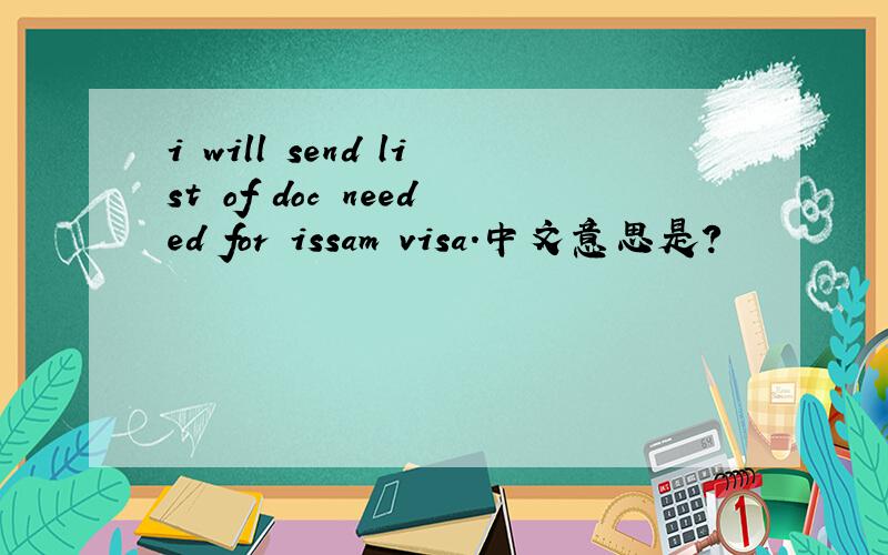 i will send list of doc needed for issam visa.中文意思是?