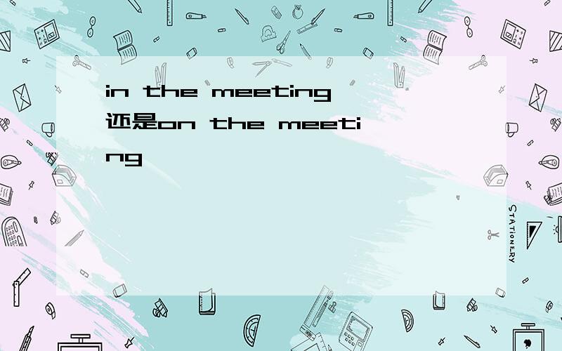 in the meeting还是on the meeting