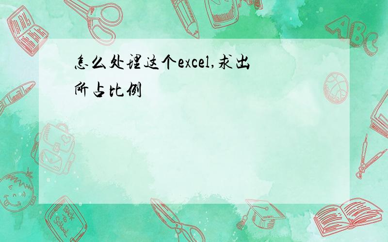 怎么处理这个excel,求出所占比例