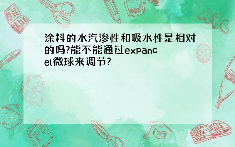 涂料的水汽渗性和吸水性是相对的吗?能不能通过expancel微球来调节?