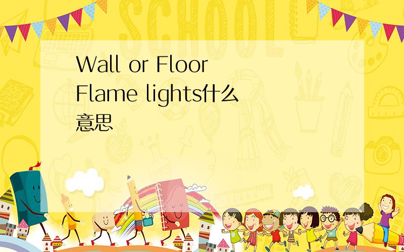 Wall or Floor Flame lights什么意思